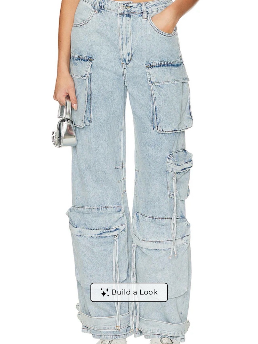 Steve Madden Duo Cargo Jean in light blue